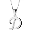 Sale Apart Zawieszka z białego złota z diamentem - litera D - 0,003 ct - próba 585