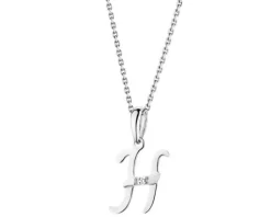 Apart Zawieszka z białego złota z diamentem - litera H - 0,004 ct - próba 585< Zawieszki