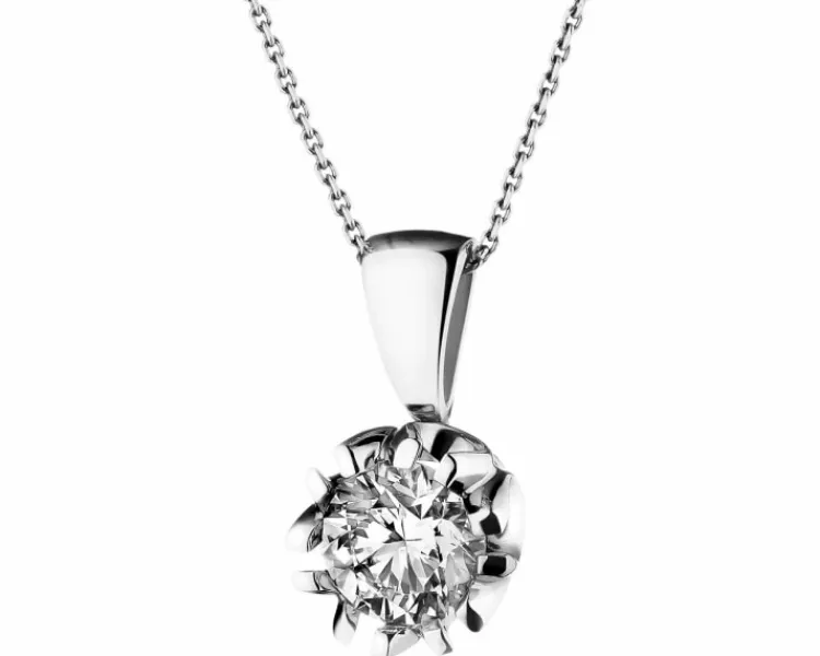 Apart Zawieszka z białego złota z brylantem - SI1/H - 1,00 ct - próba 750< Zawieszki