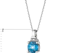 Apart Zawieszka z białego złota z diamentem i topazem London Blue - próba 375< Zawieszki