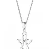 Apart Zawieszka z białego złota z diamentem - aniołek - 0,003 ct - próba 375
