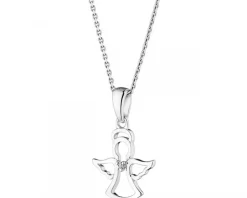 Apart Zawieszka z białego złota z diamentem - aniołek - 0,003 ct - próba 375