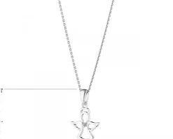 Apart Zawieszka z białego złota z diamentem - aniołek - 0,003 ct - próba 375