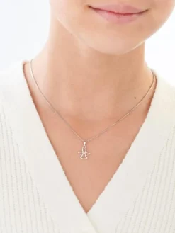 Apart Zawieszka z białego złota z diamentem - aniołek - 0,003 ct - próba 375