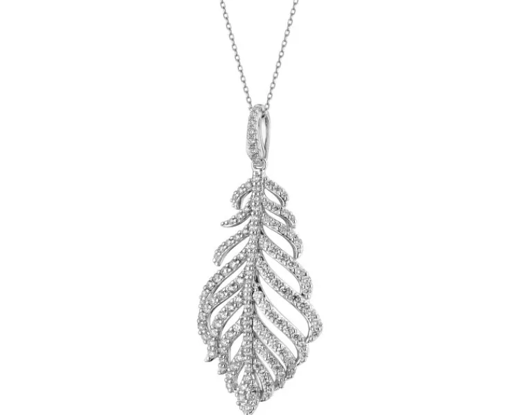 Apart Zawieszka z białego złota z brylantami - piórko - 1,25 ct - próba 750< Wszystkie