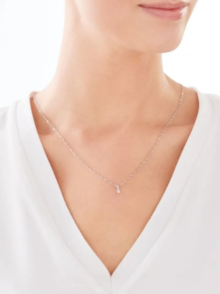Apart Zawieszka z białego złota z diamentem - 0,003 ct - próba 375< Zawieszki