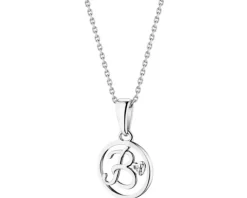Apart Zawieszka z białego złota z diamentem - litera B - 0,003 ct - próba 585< Zawieszki