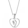 Apart Zawieszka z białego złota z diamentami - medalik Matka Boska, serce - 0,006 ct - próba 375< Zawieszki
