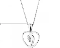 Apart Zawieszka z białego złota z diamentami - medalik Matka Boska, serce - 0,006 ct - próba 375< Zawieszki