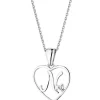 Apart Zawieszka z białego złota z diamentem - litera N, serce - 0,005 ct - próba 585< Zawieszki
