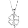 Outlet Apart Zawieszka z białego złota z brylantem - koniczyna - 0,01 ct - próba 375