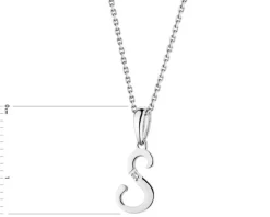 Apart Zawieszka z białego złota z diamentem - litera S - 0,004 ct - próba 585