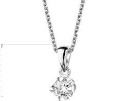 Apart Zawieszka z białego złota z brylantem - serca - 0,16 ct - próba 585