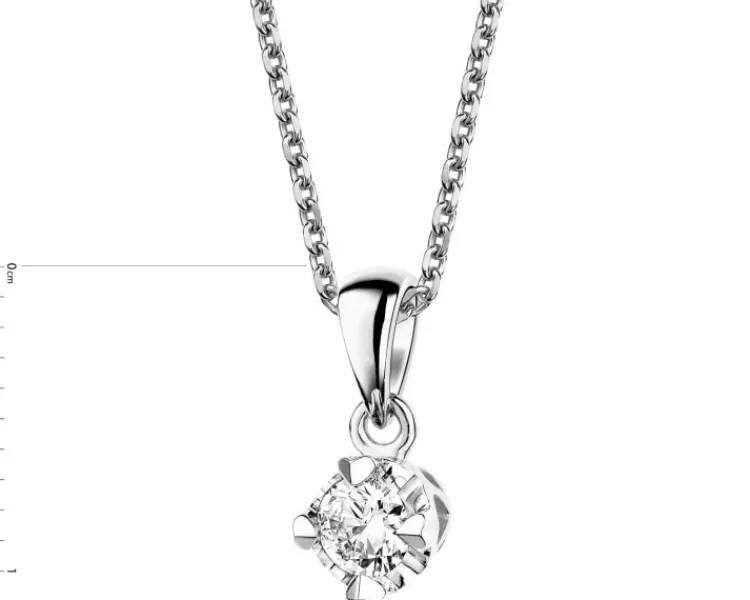 Apart Zawieszka z białego złota z brylantem - serca - 0,16 ct - próba 585