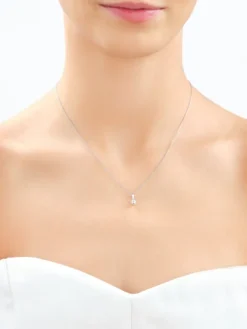 Apart Zawieszka z białego złota z brylantem - serca - 0,16 ct - próba 585