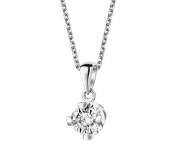 Apart Zawieszka z białego złota z brylantem – serca - 0,10 ct - próba 585< Zawieszki
