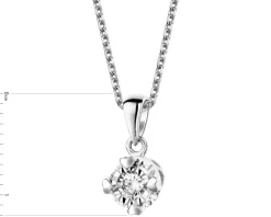 Apart Zawieszka z białego złota z brylantem – serca - 0,10 ct - próba 585< Zawieszki