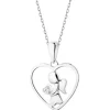 Apart Zawieszka z białego złota z diamentem - serce, aniołek - 0,003 ct - próba 375< Zawieszki