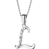 Outlet Apart Zawieszka z białego złota z diamentem - litera L - 0,003 ct - próba 585