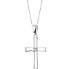 Hot Apart Zawieszka z białego złota z diamentem - krzyż - 0,003 ct - próba 585