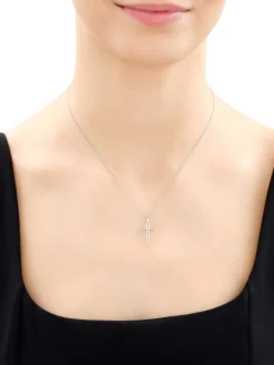 Hot Apart Zawieszka z białego złota z diamentem - krzyż - 0,003 ct - próba 585