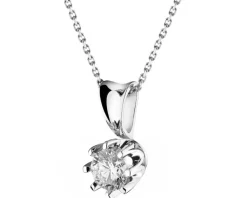 Apart Zawieszka z białego złota z brylantem - SI2/H - 0,34 ct - próba 585< Zawieszki