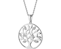 Outlet Apart Zawieszka z białego złota z diamentami - drzewko - 0,01 ct - próba 585