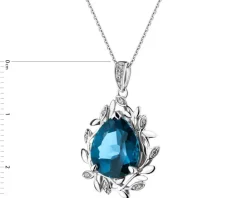 Apart Zawieszka z białego złota z diamentami i topazem London Blue - próba 585< Zawieszki