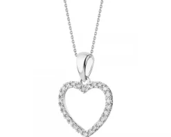 Apart Zawieszka z białego złota z diamentami - serce - 0,10 ct - próba 585< Zawieszki