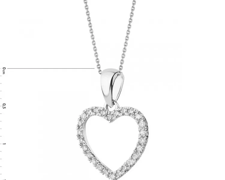 Apart Zawieszka z białego złota z diamentami - serce - 0,10 ct - próba 585< Zawieszki