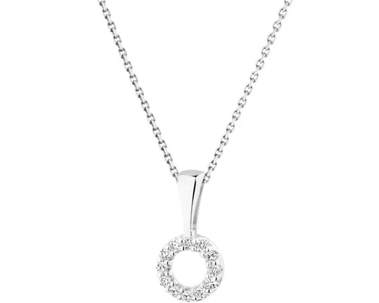 Apart Zawieszka z białego złota z diamentami - koło - 0,02 ct - próba 585< Zawieszki