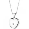 Outlet Apart Zawieszka z białego złota z diamentem - puzderko - serce - 0,005 ct - próba 375