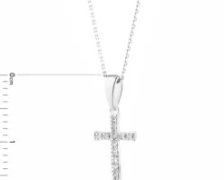 Apart Zawieszka z białego złota z diamentami - krzyż - 0,02 ct - próba 585< Zawieszki