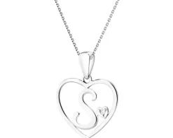 Apart Zawieszka z białego złota z diamentem - litera S, serce - 0,005 ct - próba 585< Wszystkie