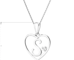 Apart Zawieszka z białego złota z diamentem - litera S, serce - 0,005 ct - próba 585< Wszystkie