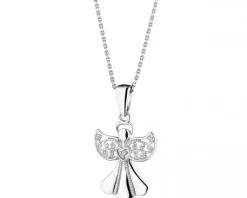 Best Apart Zawieszka z białego złota z diamentem - aniołek - 0,003 ct - próba 375