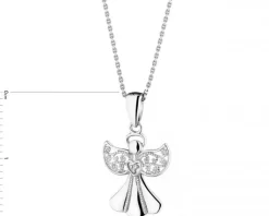 Best Apart Zawieszka z białego złota z diamentem - aniołek - 0,003 ct - próba 375