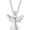 Online Apart Zawieszka z białego złota z diamentem - aniołek - 0,003 ct - próba 375