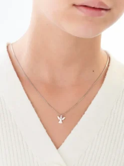 Online Apart Zawieszka z białego złota z diamentem - aniołek - 0,003 ct - próba 375