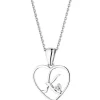 Apart Zawieszka z białego złota z diamentem - litera K, serce - 0,005 ct - próba 585< Zawieszki