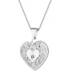 Apart Zawieszka z białego złota z diamentem - puzderko - serce - 0,005 ct - próba 585< Zawieszki