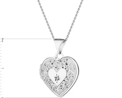 Apart Zawieszka z białego złota z diamentem - puzderko - serce - 0,005 ct - próba 585< Zawieszki
