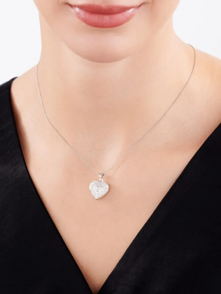 Apart Zawieszka z białego złota z diamentem - puzderko - serce - 0,005 ct - próba 585< Zawieszki