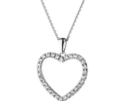 Apart Zawieszka z białego złota z brylantami - serce - 0,33 ct - próba 585< Zawieszki