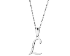 Apart Zawieszka z białego złota z diamentem - litera L - 0,004 ct - próba 585< Zawieszki