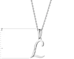 Apart Zawieszka z białego złota z diamentem - litera L - 0,004 ct - próba 585< Zawieszki