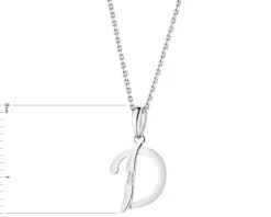 Apart Zawieszka z białego złota z diamentem - litera D - 0,004 ct - próba 585< Zawieszki