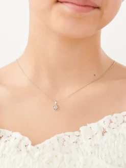 Apart Zawieszka z białego złota z diamentami - koniczyna - 0,02 ct - próba 585< Zawieszki