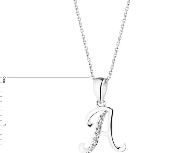 Apart Zawieszka z białego złota z diamentem - litera A - 0,003 ct - próba 585< Zawieszki