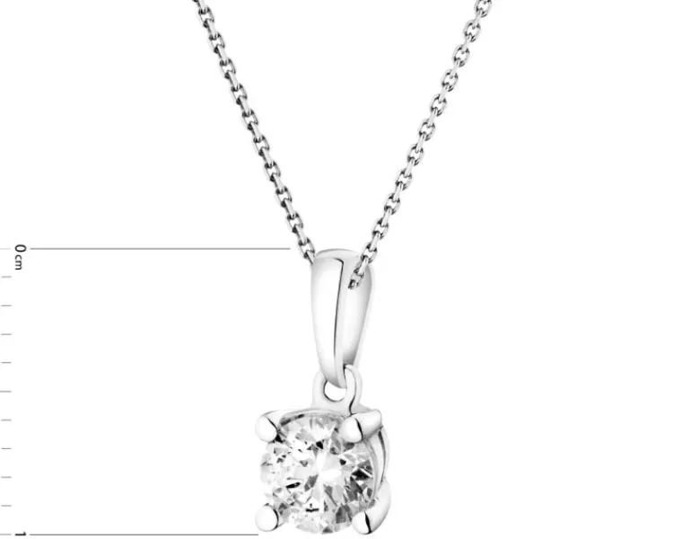 Clearance Apart Zawieszka z białego złota z brylantem laboratoryjnym - 0,25 ct - próba 585